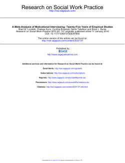 A Meta-Analysis of Motivational Interviewing: Twenty