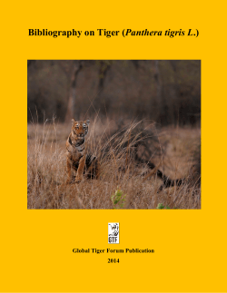 Bibliography on Tiger (Panthera tigris L.)