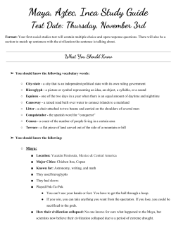 Maya, Aztec, Inca Study Guide