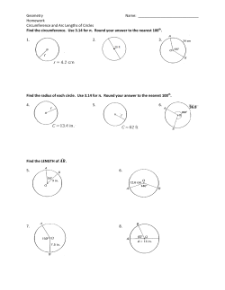 Homework - Circumference and Arc Lengths of Circles