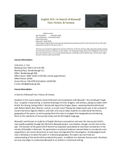 English 313&mdash;In Search of Beowulf