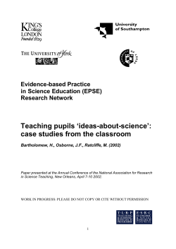 Teaching pupils `ideas-about-science`: case