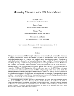 Measuring Mismatch in the US Labor Market