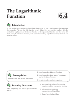 The Logarithmic Function