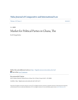 Market for Political Parties in Ghana, The