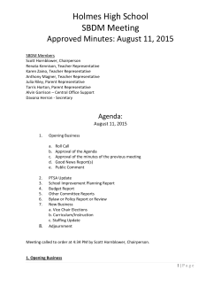 August 11, 2015 SBDM Minutes - Covington Independent Public