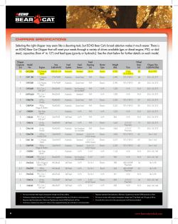 CHIPPERS SPECIFICATIONS Selecting the right chipper may seem