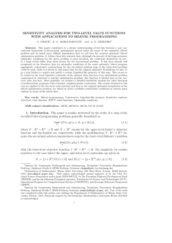 SENSITIVITY ANALYSIS FOR TWO
