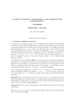 Chapter 3 - Quadratic Equations