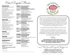 Menus - The Gourmet Cupcake Shoppe