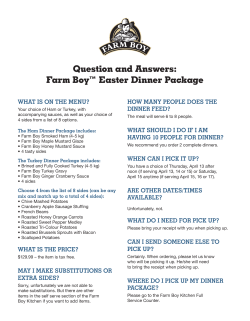 Question and Answers: Farm Boy™ Easter Dinner Package