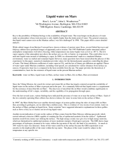 Liquid water on Mars