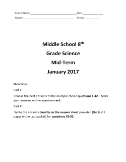 Grade 8 Science Midterm Exam