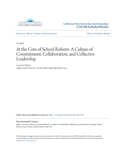 At the Core of School Reform: A Culture of Commitment