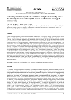 Molecular parataxonomy as taxon description: examples from
