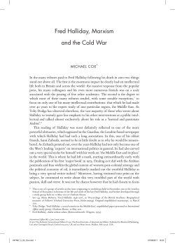 Fred Halliday, Marxism and the Cold War