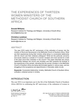 tHE ExPErIENcES OF tHIrtEEN wOmEN mINIStErS OF tHE