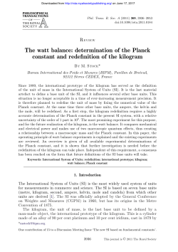 The watt balance: determination of the Planck constant and