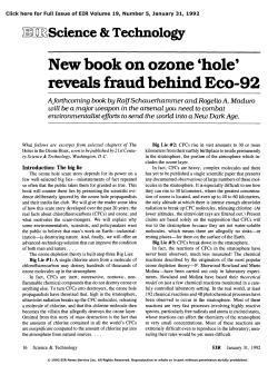 New Book on Ozone `Hole` Reveals Fraud Behind Eco-92