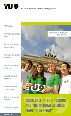 EXCELLENCE IN ENGINEERING AND THE NATURAL SCIENCES