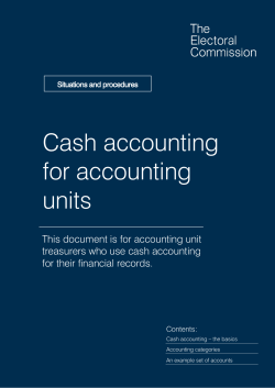 Cash accounting for accounting units