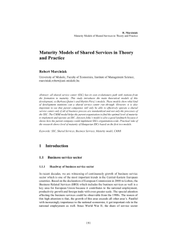 Maturity Models of Shared Services in Theory and Practice