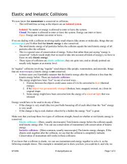 Elastic and Inelastic Collisions