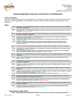 Human Geography: Economy, Government