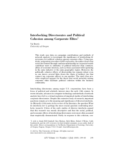 Interlocking Directorates and Political Cohesion