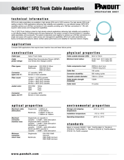 QuickNet&trade; SFQ Trunk Cable Assemblies