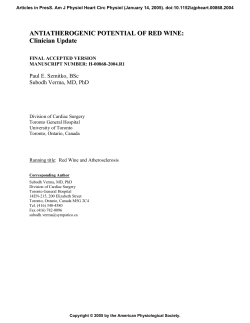 ANTIATHEROGENIC POTENTIAL OF RED WINE