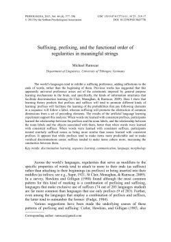 Suffixing, prefixing, and the functional order of regularities in