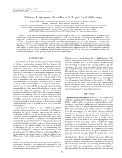 Outbreak of Leptospirosis after a Race in the Tropical Forest of