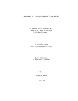 PRINCIPAL SUCCESSION: TRENDS AND IMPACT