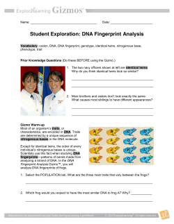 Student Exploration: DNA Fingerprint Analysis