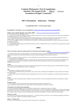 Comboni Missionaries` First Evangelisation, Abortion, The Gospel of