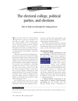 The electoral college, political parties, and elections