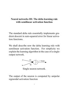 The delta learning rule with semilinear activation function