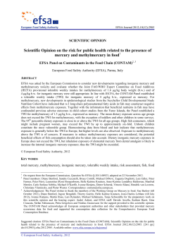 Scientific Opinion on the risk for public health related to the
