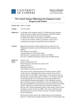 The United Nations Millennium Development Goals: Progress and