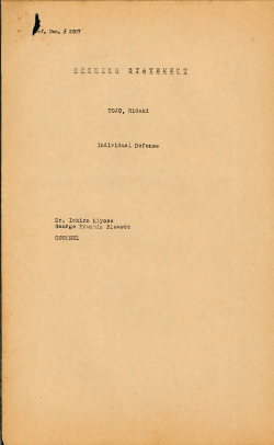 Def. Doc. # 2807 O P E N I N G S T A T E M E N T TOJO, Hideki