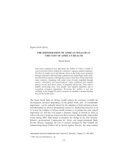 the dispossession of african wealth at the cost of africa`s