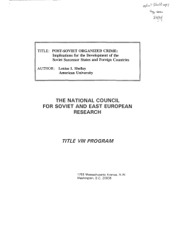 Post-Soviet Organized Crime - University Center for International