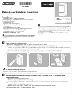 the Schlage Motion Sensor User Guide Here
