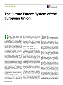 The Future Patent System of the European Union