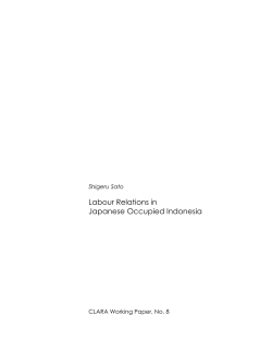 Labour Relations in Japanese Occupied Indonesia