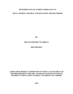 DETERMINANTS OF UNDER-5 MORTALITY IN KENYA DURING