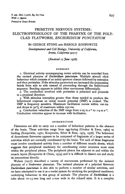 PRIMITIVE NERVOUS SYSTEMS: ELECTROPHYSIOLOGY OF THE