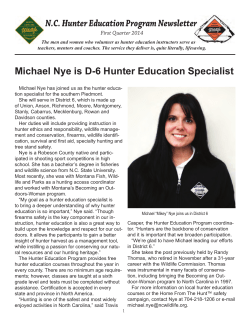 Michael Nye is D-6 Hunter Education Specialist