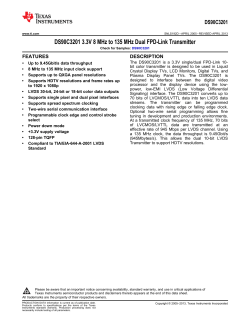 DS90C3201 3.3V 8 MHz to 135 MHz Dual FPD